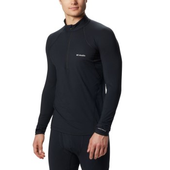 Pánské Mikiny Columbia Midweight Stretch Long Sleeve Baselayer Half Zip Černé EJSRWZ903